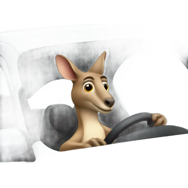 kangaroo driving a car emoji