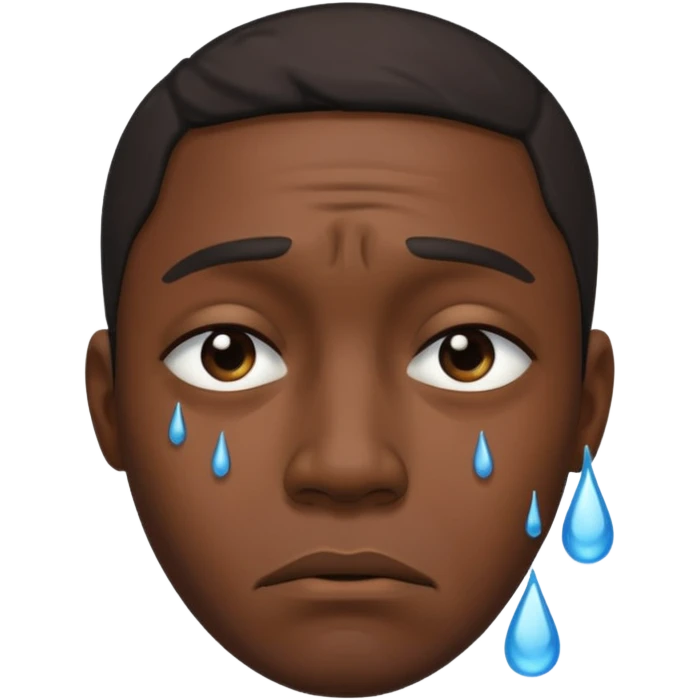 A black man crying emoji