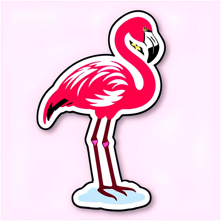 flamingo in snow emoji