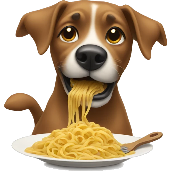 dog eating pasta emoji