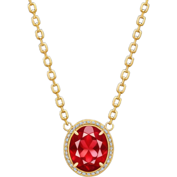 Necklace red complet emoji