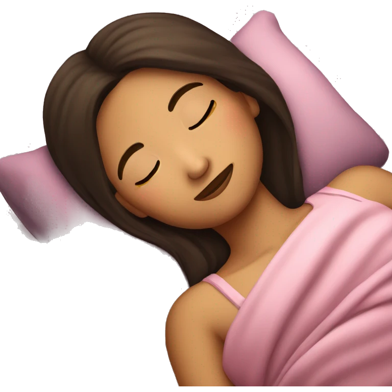 Brunette girl sleeping emoji