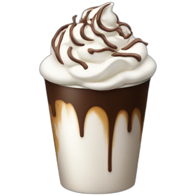 coffee with whipped cream and chocolate shavings emoji