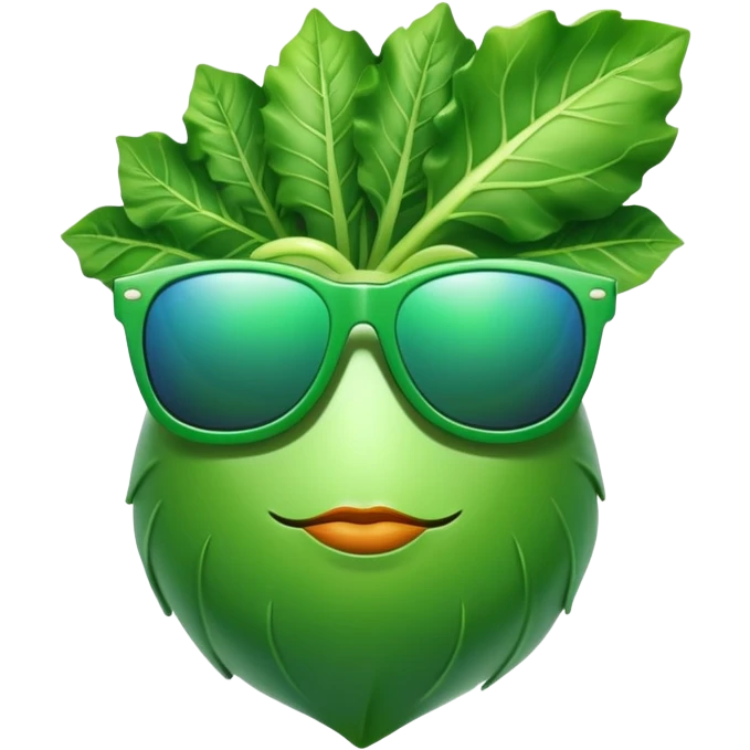 Chard with sunglasses emoji