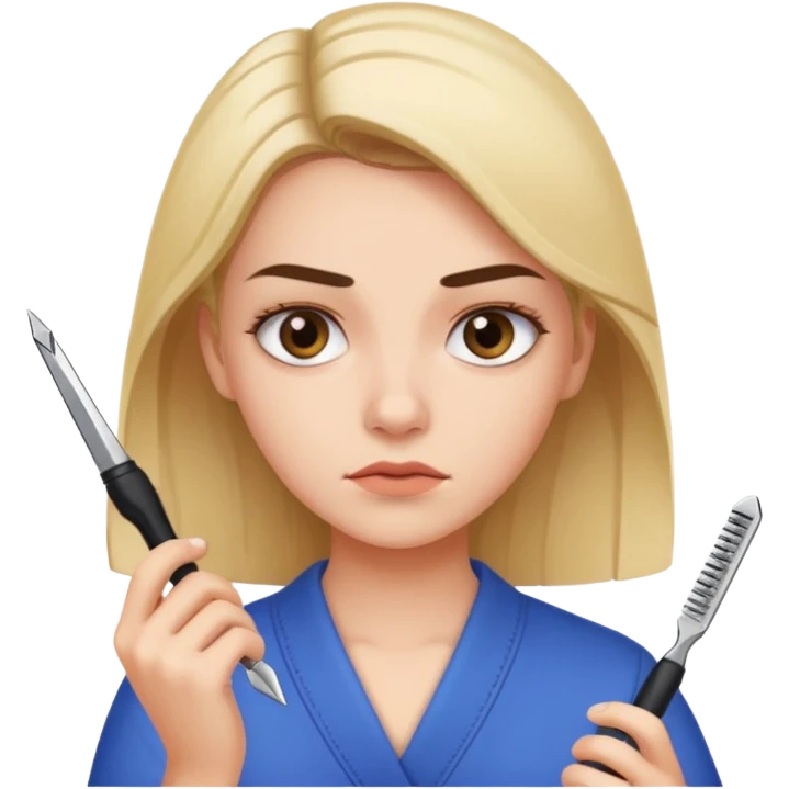 girl holdinng eyebrow razor emoji