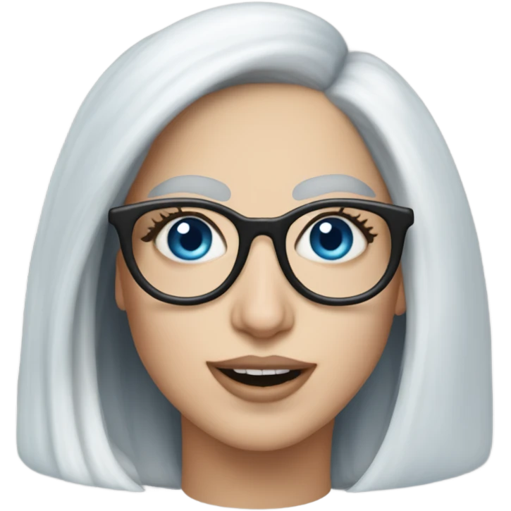 Realistic-Elegant-lady-gaga-dancing-blue eyes- wearing glasses: emoji