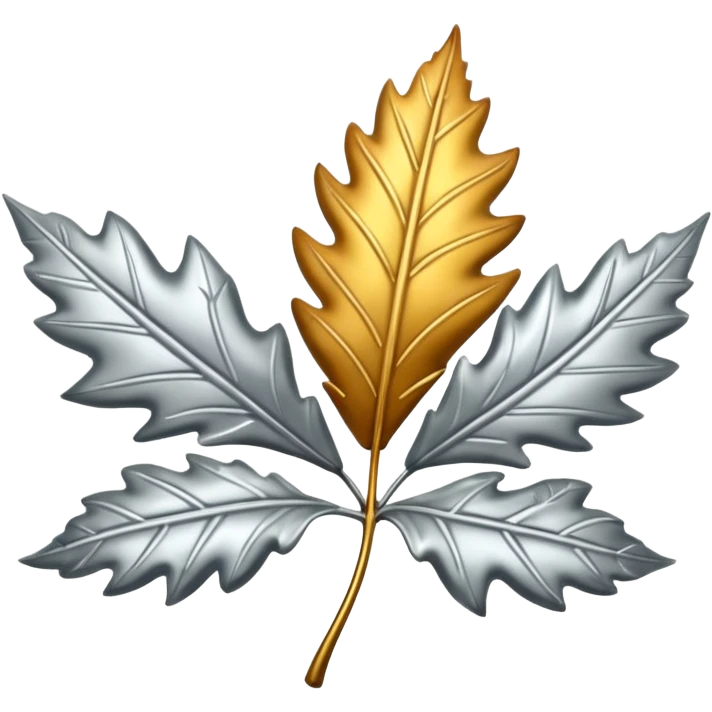 Falling 2 leaves made of silver 🍃 emoji