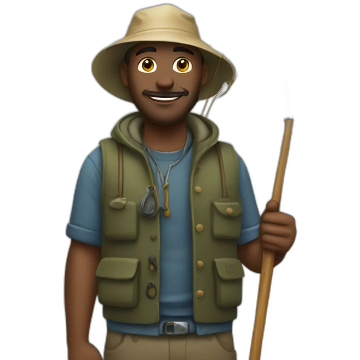 fisherman with a hook emoji