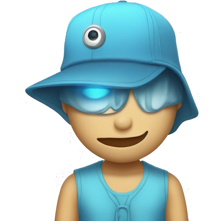 Odín whit cap and rigth eye light blue  emoji