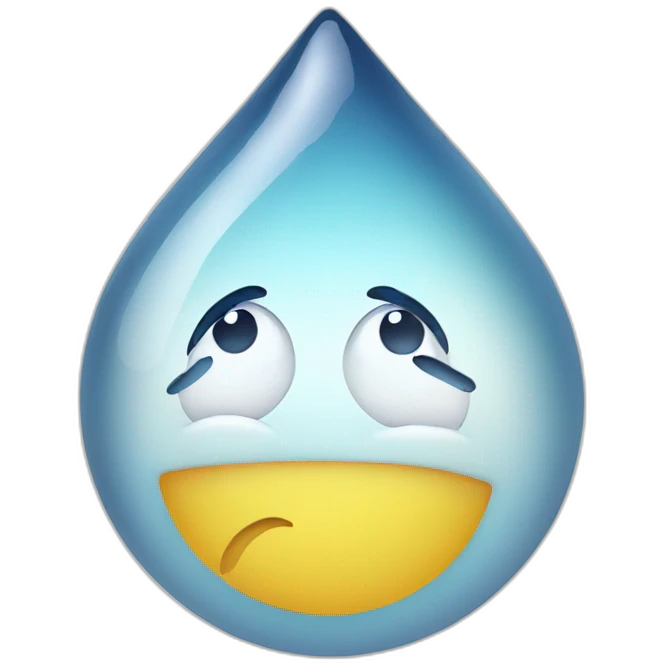 Water drop with face emoji