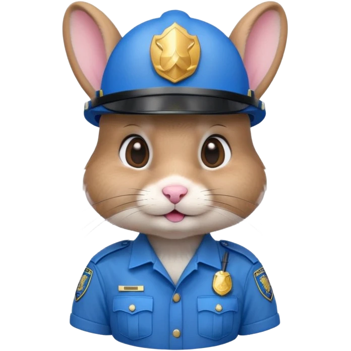 Rabbit police, blue uniform including helmet of uniform emoji