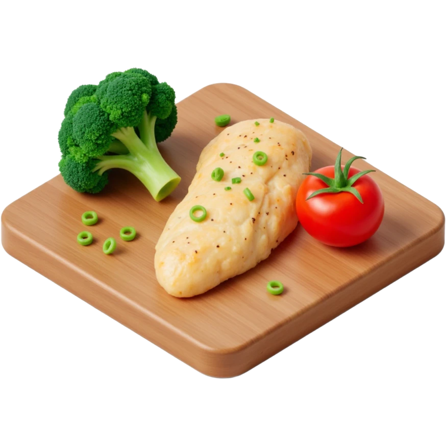 Meal broccoli chicken and tomato  emoji