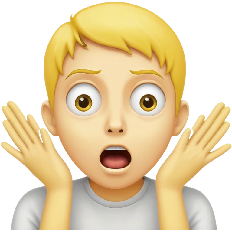 yellow face with wide eyes and mouth open in a shocked 'aahh' expression, hands on cheeks emoji