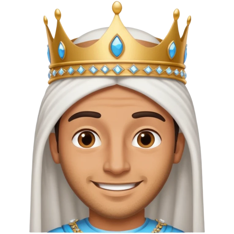 smiling middle eastern guy with a tiara emoji