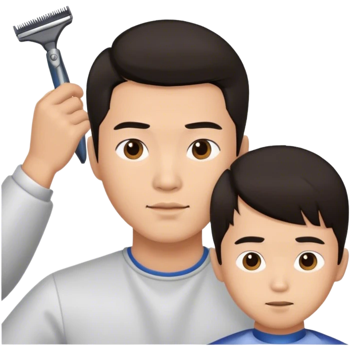 asian man having hair cut emoji
