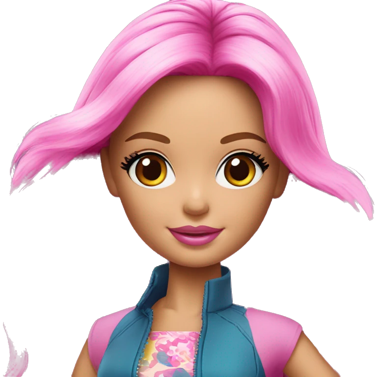 Barbie com sombrinha emoji
