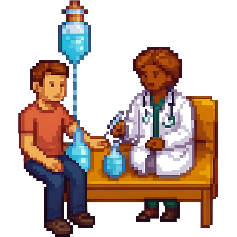 A female doctor who is doing PRP injections, add a patient emoji