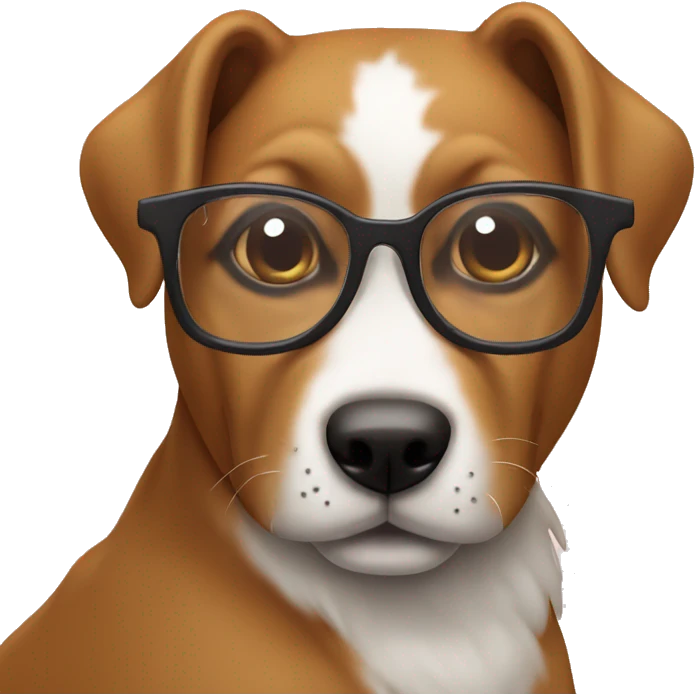 Perro con lentes  emoji