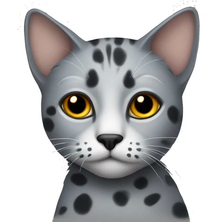 Grey cat with dark spots emoji
