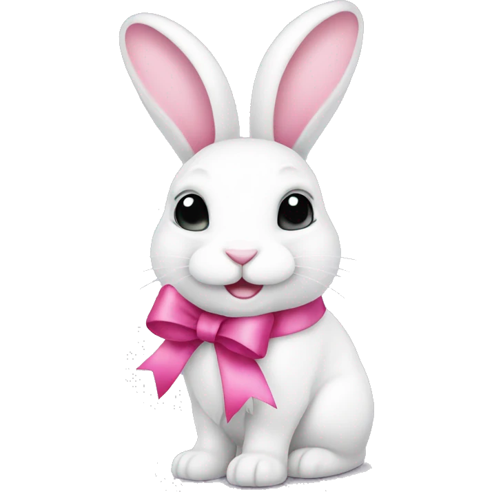 white bunny with pink bow christmas emoji
