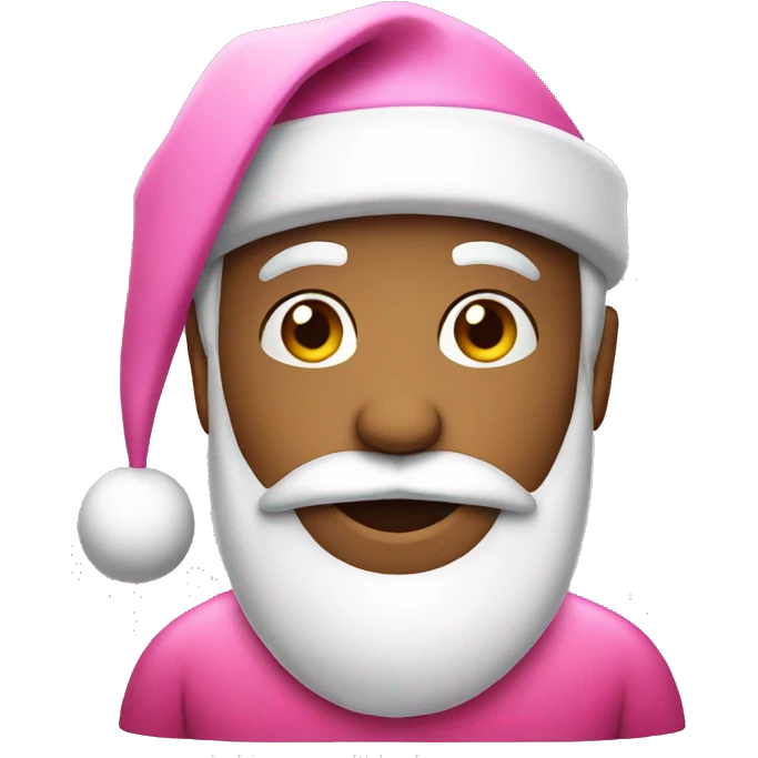 Santa wearing a pink hat emoji