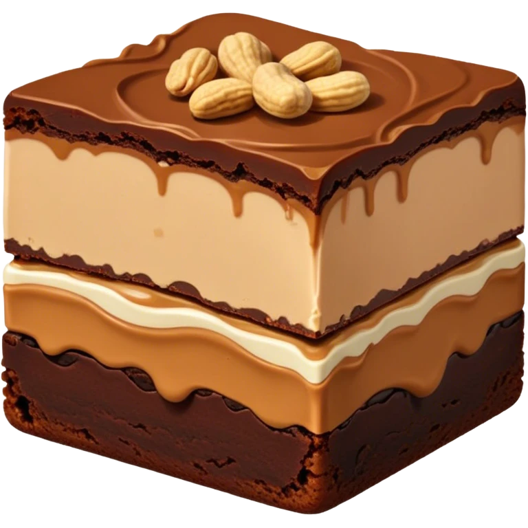 Decadent realistic peanut butter brownie emoji