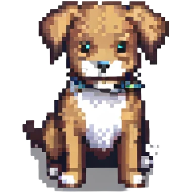 A pixel art style image of a dog. emoji