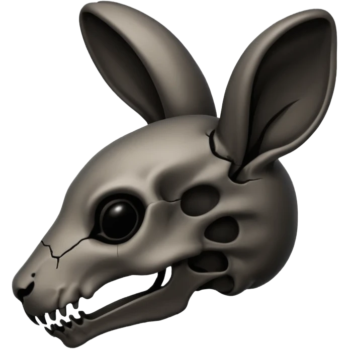Tête de lapin squelette noire de profil avec des G à la place des yeux  emoji