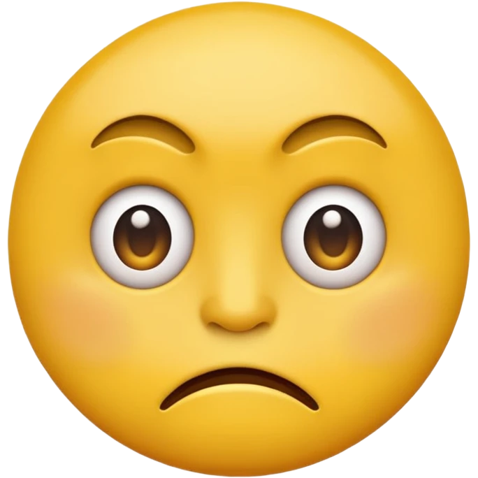 W shaped mouth but annoyed eyes on classic yellow circle emoji emoji