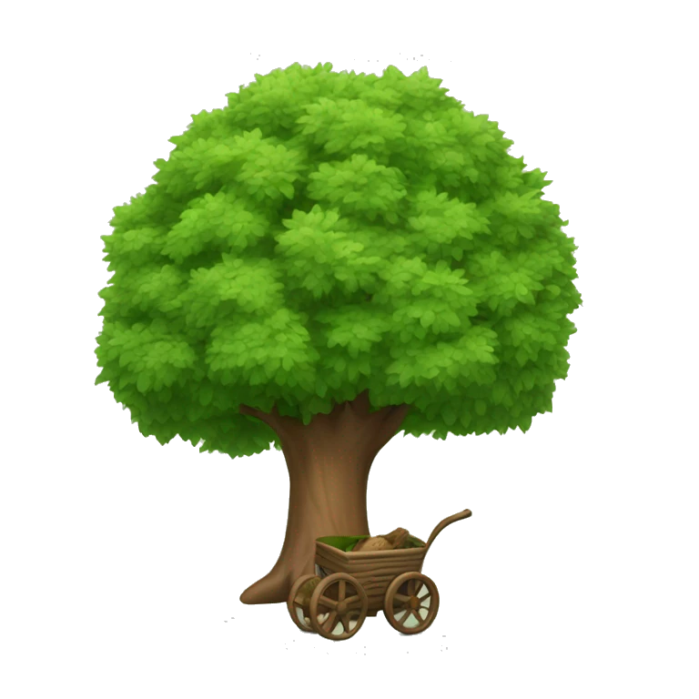 tree with wheel, moving fast emoji