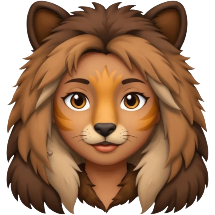 A girl that is half women and half wild animal emoji