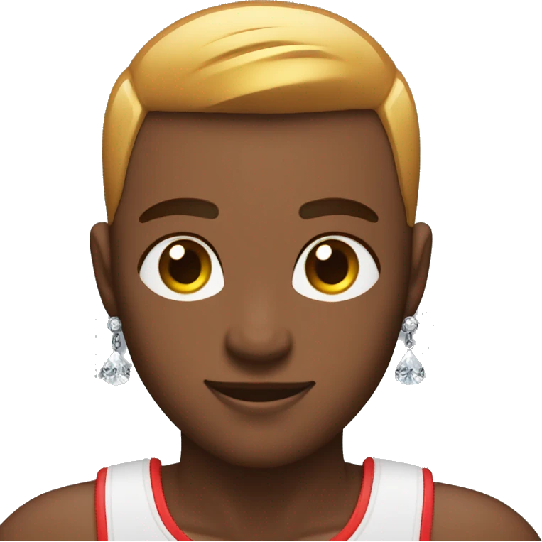 medium dark skin shrugging arms apple emoji with lined up taper fade buzzcut and diamond chain. emoji