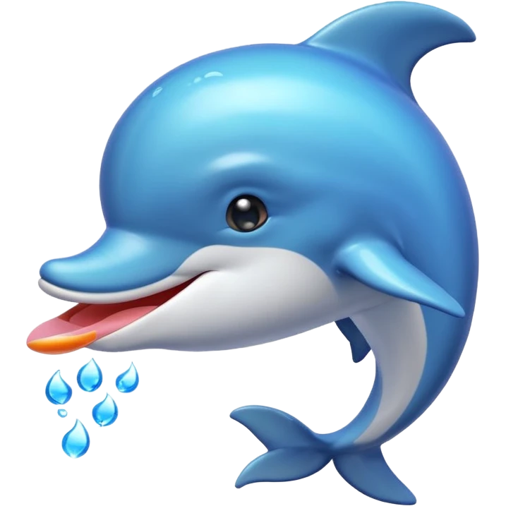 Dolphin blowing a kiss emoji