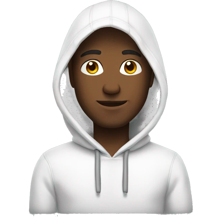 Man wearing a white hoodie emoji