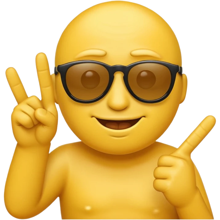 Yellow emoji with sunglasses giving middle finger emoji