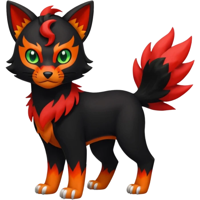 Liepard-Houndour-Sprigatito-Litten-Pokémon-fusion-creature (full body) emoji