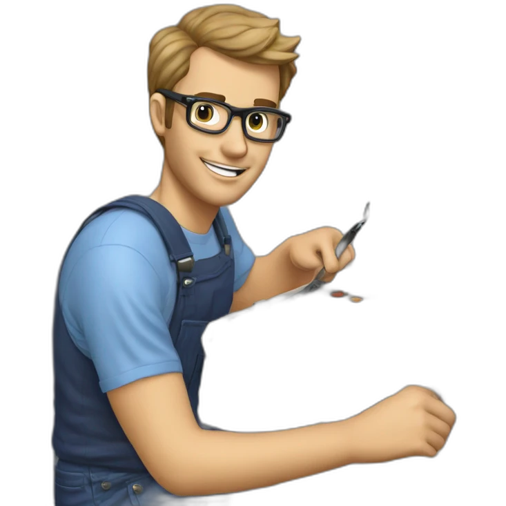Adrian black fixing a commodore 64 emoji
