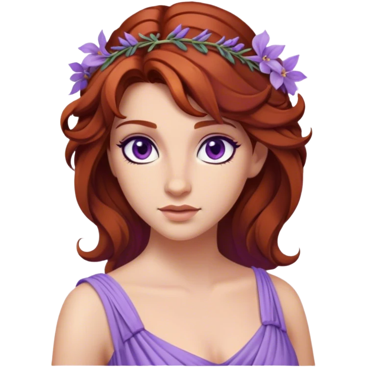 In Disney’s Hercules (1997), Megara is a witty and independent woman with auburn hair, purple eyes, and a lavender Grecian-style dress emoji