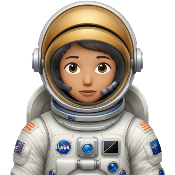 Cinematic Realistic Astronaut with concealed face– A highly detailed depiction of an astronaut in a state-of-the-art space suit, floating weightlessly in the vast expanse of space. The reflective visor hides the face so we do not see the astronauts face, while intricate suit details and soft lighting create an immersive sense of realism. emoji