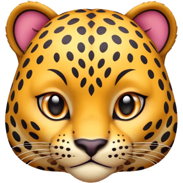exotic leopard character, spotted fur, cute fierce face, 3D cartoon, mobile game icon style, clean background, no text, no watermark
 emoji
