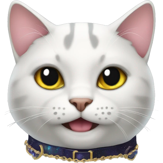 Cat wearing Dark iridescent collar  emoji