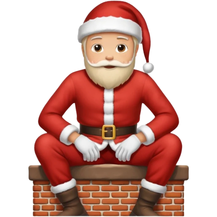 Cristmas male sit down on a chimney emoji