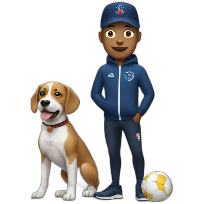 Mbappé on a dog emoji