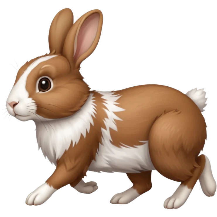 High resolution of a running farm rabbit emoji