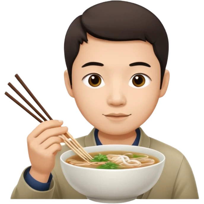 can you generate me a avatar of a male eating a bowl of pho? emoji