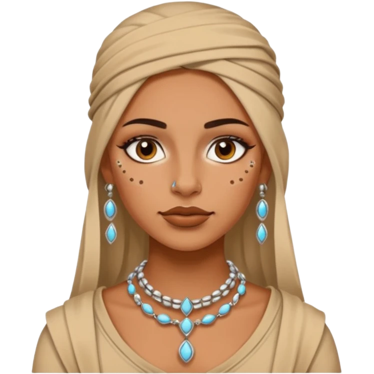 desert woman outfit with piercings just face  emoji