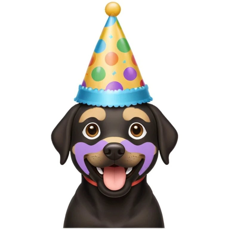 Black labrador saying Happy Birthday  emoji
