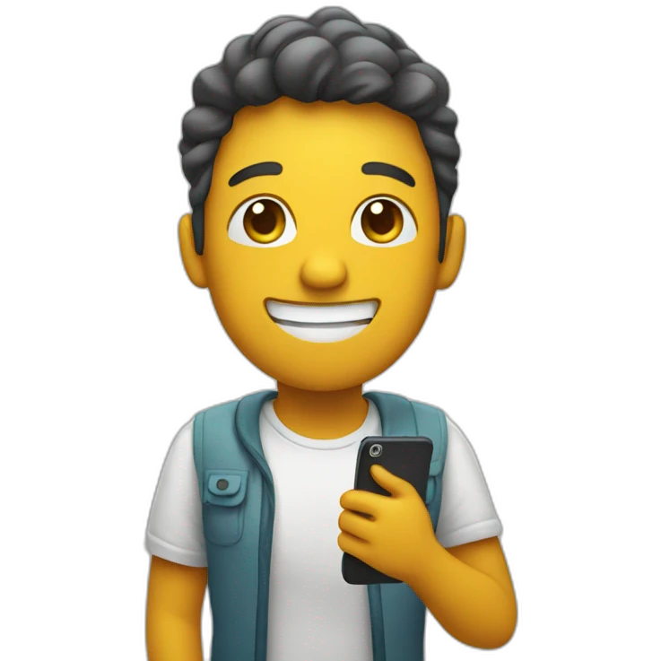 Person happy with new phone emoji