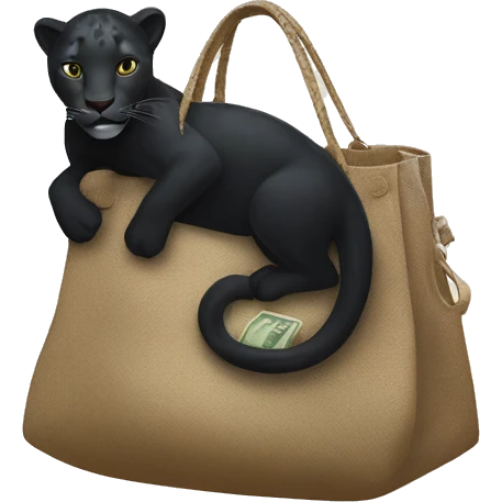 the black leopard waves hold a turkish lira bag emoji
