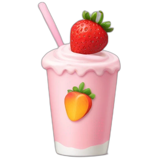 strawberry and peach yogurt emoji